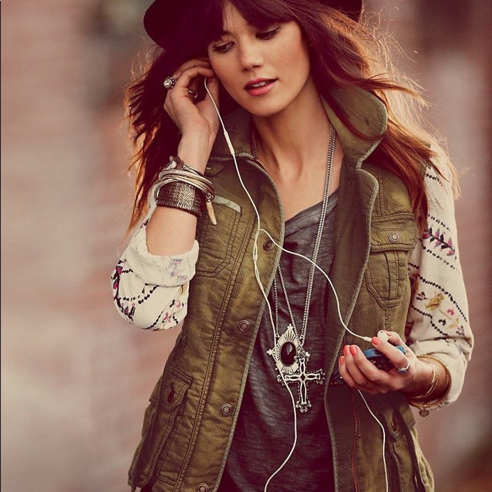 Free People Heart utility jacket